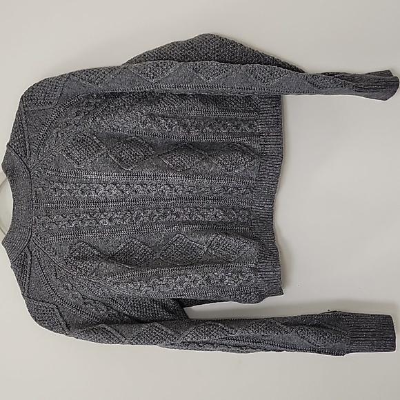 Madewell Women’s Knit Crop Gray Cardigan Sweater, Medium, Sparkle size Medium - Picture 12 of 16